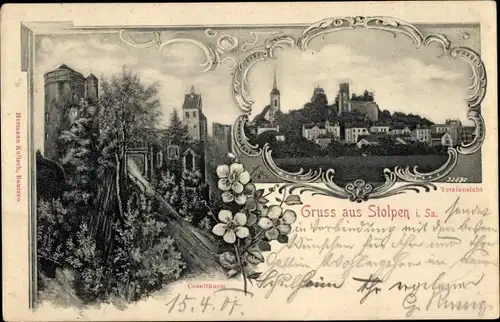 Ak Stolpen Sachsen, Totale, Coselturm