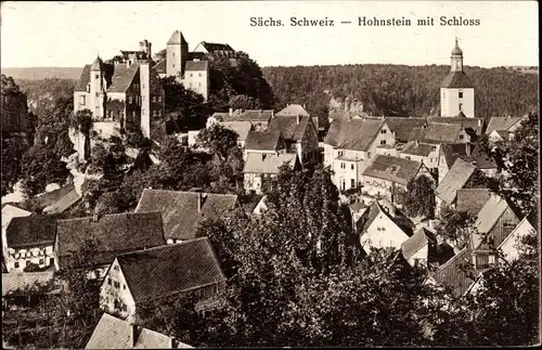 Ak Hohnstein sächs. Schweiz, Stadt mit Schloss