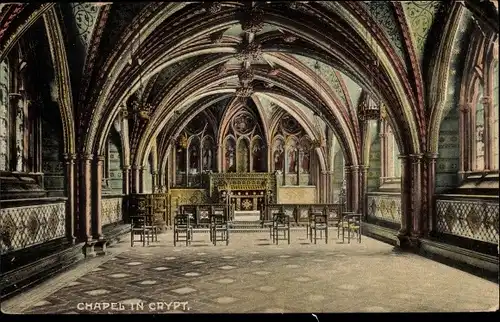 Ak London City England, St Mary Undercroft, Chapel in Crypt