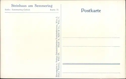 Ak Steinhaus am Semmering Steiermark, Teilansicht