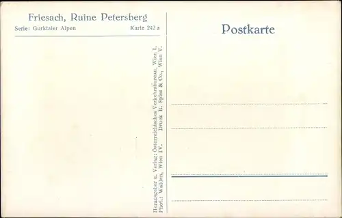 Ak Friesach in Kärnten, Ruine Petersberg