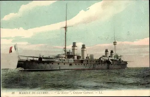 Ak Französisches Kriegsschiff, Marine de Guerre, Le Kleber, Croiseur Cuirassé