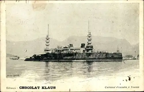 Ak Französisches Kriegsschiff, Cuirassé d'escadre à Toulon