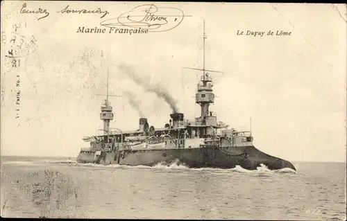 Ak Französisches Kriegsschiff, Marine Francaise, Le Dupuy de Lome