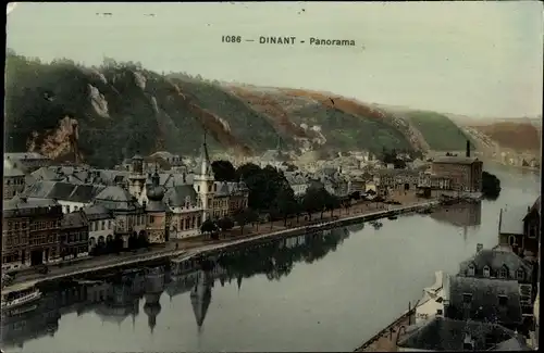 Ak Dinant Namur, Blick auf den Ort mit Kanalpartie und Umgebung