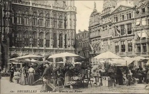 Ak Brüssel Brüssel, Grande Place, Marche aux Fleurs