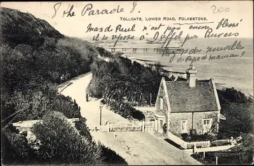Ak Folkestone Kent England, Tollgate, Lower Road