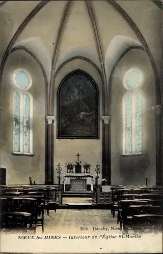 Ak Noeux Noeux les Mines Pas de Calais, Innenraum der Kirche St. Martin