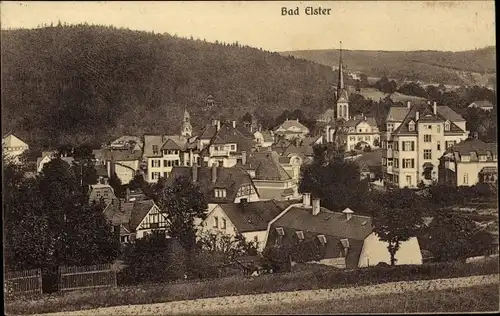 Ak Bad Elster im Vogtland, Ortsansicht mit Kirche