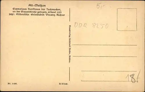 Ak Meißen an der Elbe, Altdeutsche Weinschänke Vincenz Richter