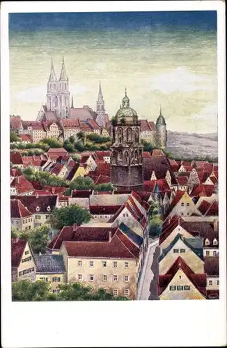 Künstler Ak Wolters-Rheydt, W., Meißen in Sachsen, Dom, Frauenkirche, Blick vom Judenberg