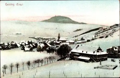 Ak Geising Altenberg im Erzgebirge, Winter, Panorama