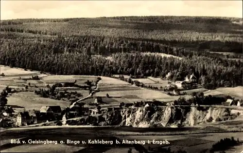 Ak Altenberg im Erzgebirge, Blick vom Geisingberg auf Binge und Kahleberg, Panorama