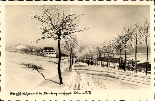 Ak Altenberg im Erzgebirge, Berghof Raupennest, Winter