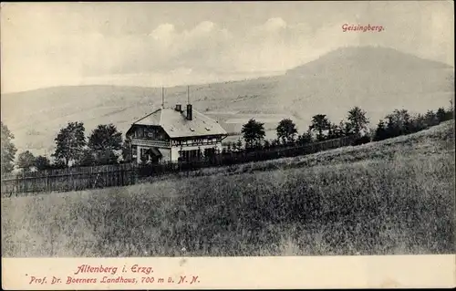 Ak Altenberg im Osterzgebirge, Prof. Dr. Boerners Landhaus, Geisingberg