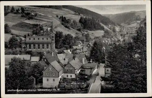 Ak Mellenbach Glasbach im Schwarzatal Thüringen, Ortsansicht