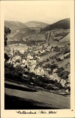 Ak Mellenbach Glasbach im Schwarzatal Thüringen, Ortspanorama