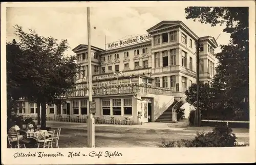 Ak Ostseebad Zinnowitz auf Usedom, Hotel und Café Richter