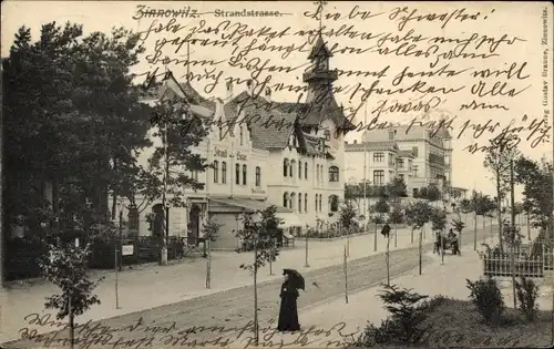 Ak Ostseebad Zinnowitz auf Usedom, Strandstraße