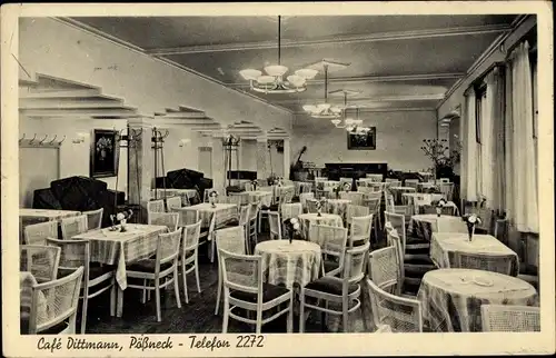 Ak Pößneck in Thüringen, Café Dittmann, Innenansicht