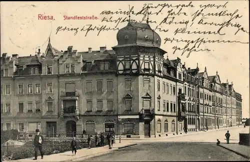 Ak Riesa an der Elbe Sachsen, Standfeststraße