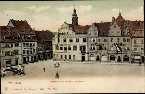 Ak Erfurt in Thüringen, Stadthaus und Lucas Cranach Haus