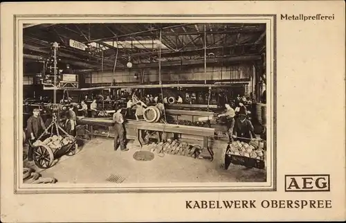 Ak Berlin Köpenick Oberschöneweide, AEG Kabelwerk Oberspree, Metallpresserei