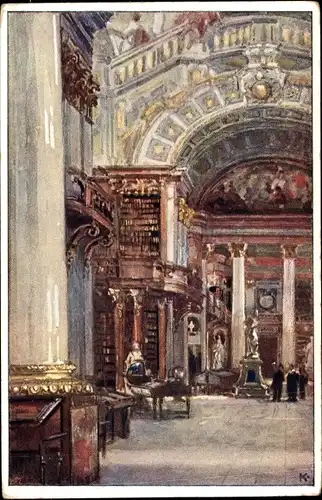 Künstler Ak Wien 1, Hofbibliothek, Prunksaal, BKWI 762/6