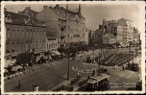 Ak Beograd Belgrad Serbien, Terazie, Straßenbahn