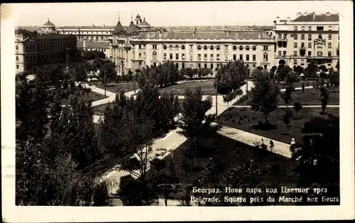 Ak Beograd Belgrad Serbien, Square pres du Marche aux fleurs