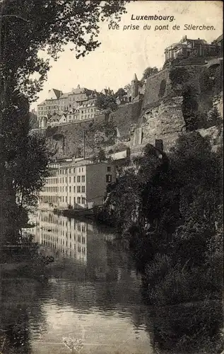 Ak Luxemburg Luxemburg, Blick von der Stierchenbrücke