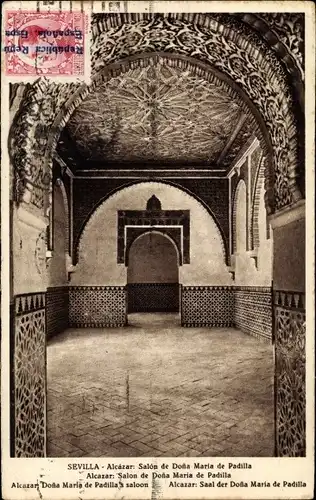 Ak Sevilla Andalusien, Alcazar, Saal der Dona Maria de Padilla