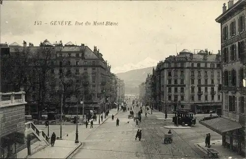 Ak Genève Genf Schweiz, Rue du Mont Blanc, Hotel Suisse