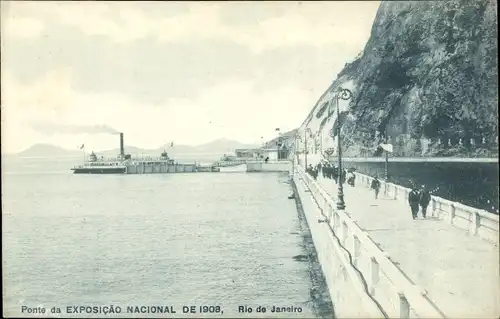 Ak Rio de Janeiro Brasilien, Ponte das Exposicao Nacional de 1908