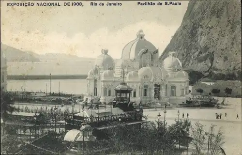 Ak Rio de Janeiro Brasilien, Exposicao Nacional de 1908, Pavilhao de S. Paulo