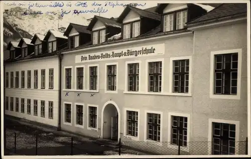 Foto Ak Bad Goisern am Hallstättersee Oberösterreich, Private Knaben Volks-, Haupt- und Bürgerschule