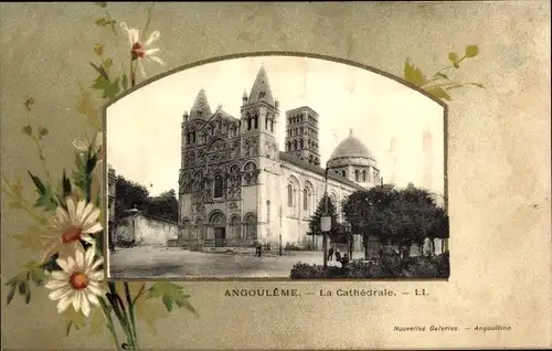 Passepartout Ak Angoulême Charente, La Cathedrale