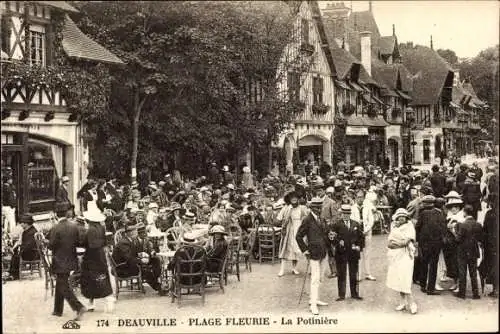 Ak Deauville La Plage Fleurie Calvados, La Potinière