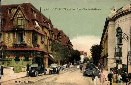 Ak Deauville La Plage Fleurie Calvados, Rue Gontaud Biron