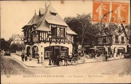 Ak Deauville La Plage Fleurie Calvados, La Potiniere