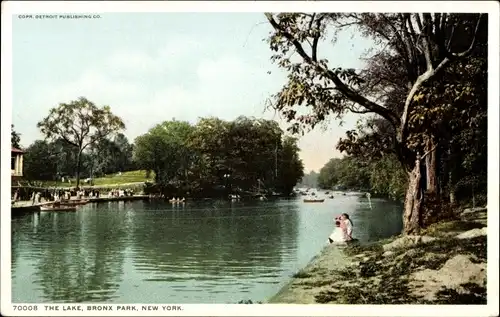 Ak New York City USA, der See, Bronx Park