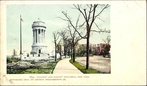 Ak New York City USA, Soldaten- und Matrosendenkmal