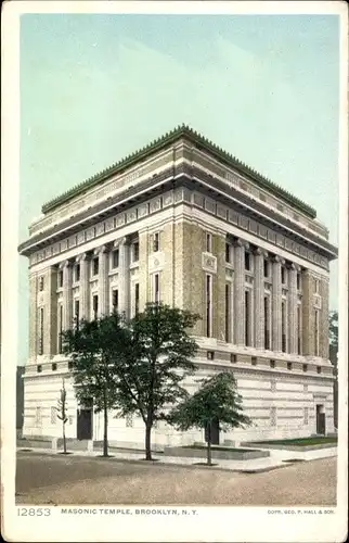 Ak Brooklyn New York City USA, Freimaurertempel