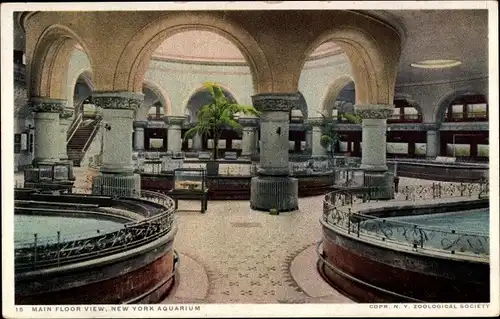 Ak New York City USA, Aquarium, Blick auf die Hauptetage