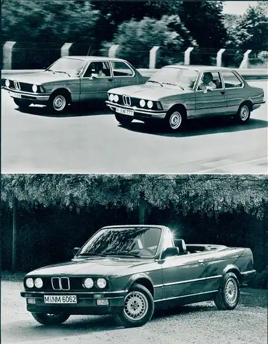 Foto Reklame, PKW, Auto, BMW 316 1975, 325 Cabrio 1985