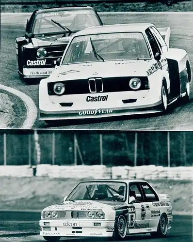 Foto Reklame, PKW, Auto, Marc Surer auf BMW 320 Gruppe S, 1977