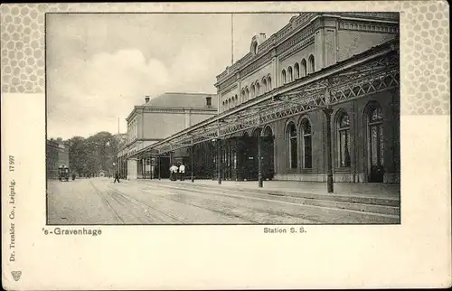 Ak 's Gravenhage Den Haag Südholland, Bahnhof, Straßenpartie