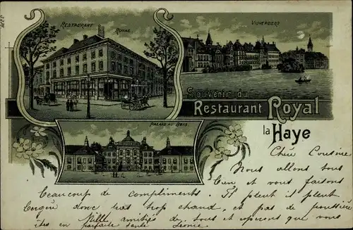 Mondschein Litho La Haye Den Haag Südholland Niederlande, Restaurant Royal, Palast