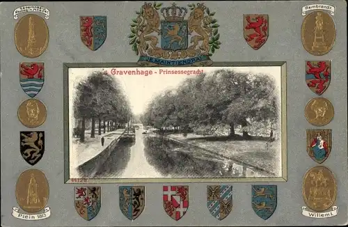 Präge Wappen Ak 's Gravenhage Den Haag Südholland, Prinsessegracht