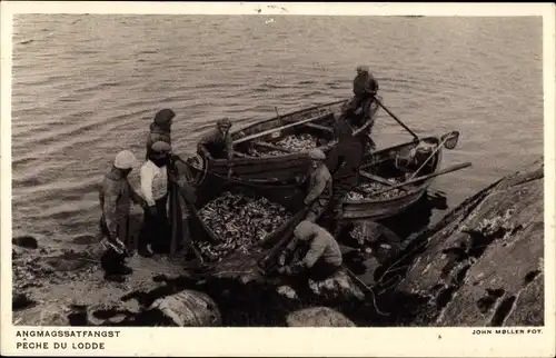 Ak Grönland Dänemark, Angmagssatfangst, Pêche du Lodde, Kapelan, Fischerboote